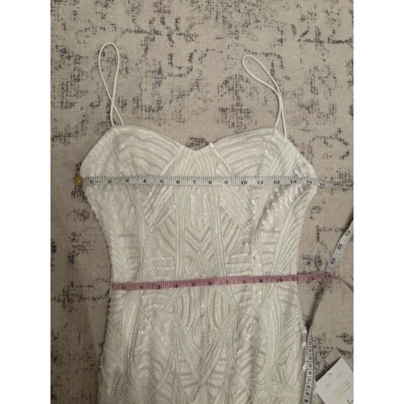 Lulus Radiant Presence White Sequin Sleeveless Backless Maxi Dress Size XS Beach - Picture 6 of 9